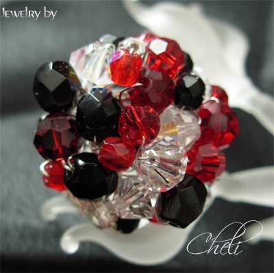 cluster ring summer wine silver ring